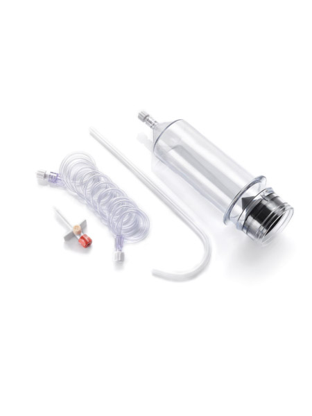 CT high-pressure contrast injection syringe set